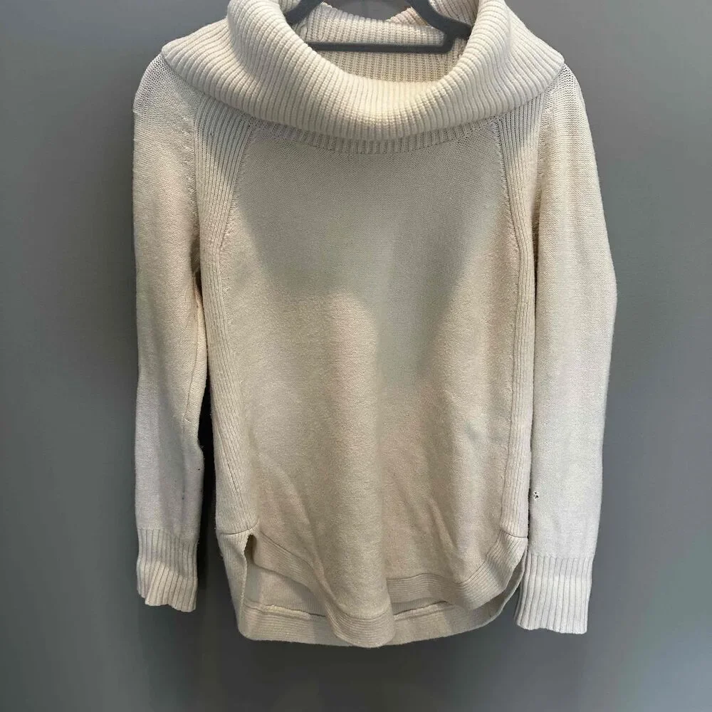 Anthropologie Womens Turtleneck Sweater Size Small Cream Long Sleeve - Picture 4 of 9